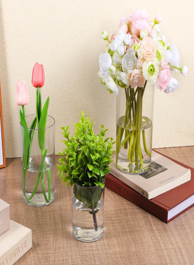 Exclaith 12 Pack Cylinder Vases for Centerpieces 4, 6, 8 Inch Tall Acrylic Cylinder Clear Flower Vase Set Home Decor Centerpiece Table Clear Flower Vase Decorations for Table Shelf, Party, Wedding - Image 5